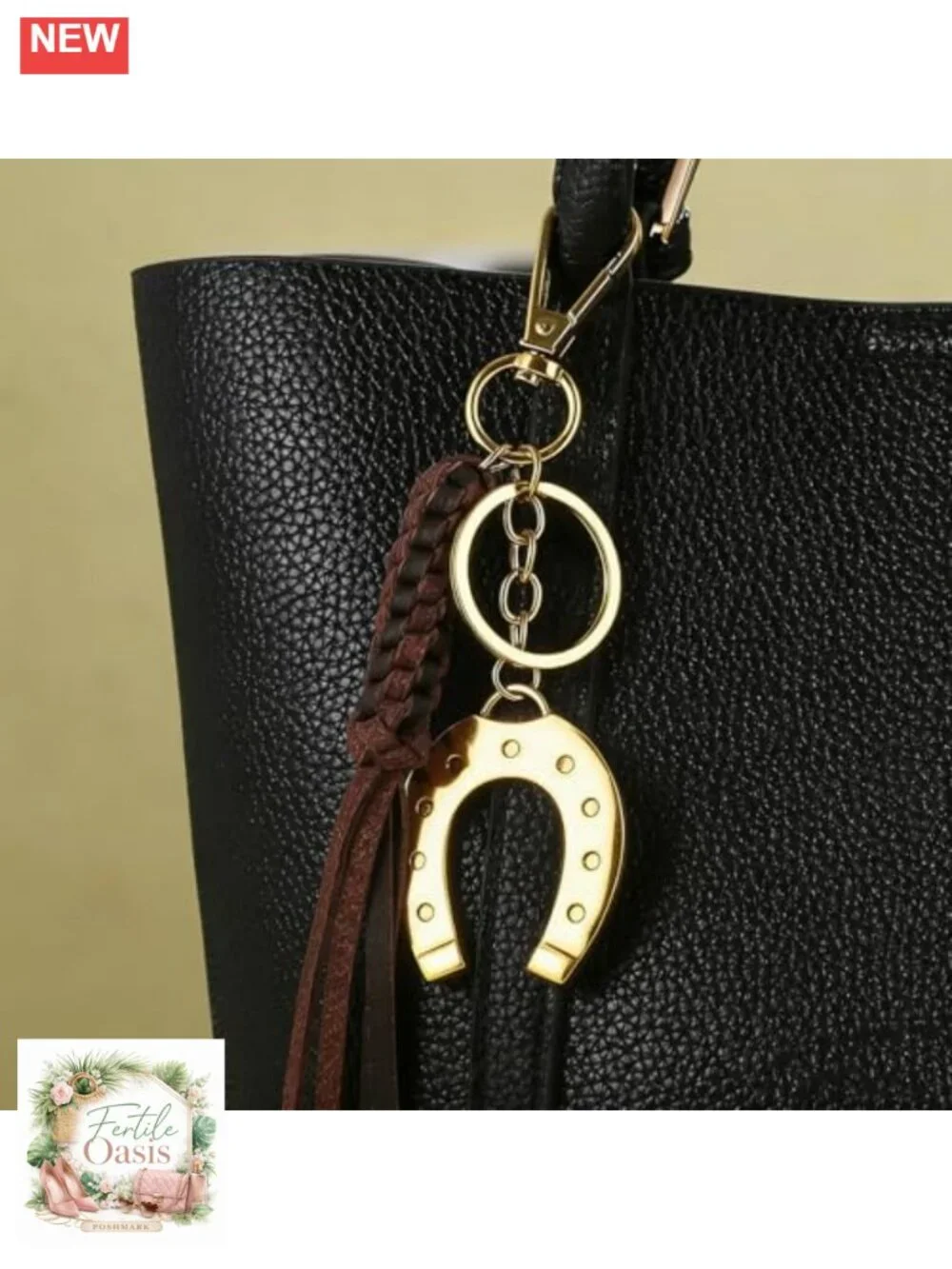 Western Horseshoe Keychain Cowboy Hat Cow Charm Boho Purse Key Ring Gift for